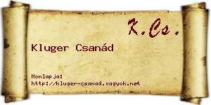 Kluger Csanád névjegykártya